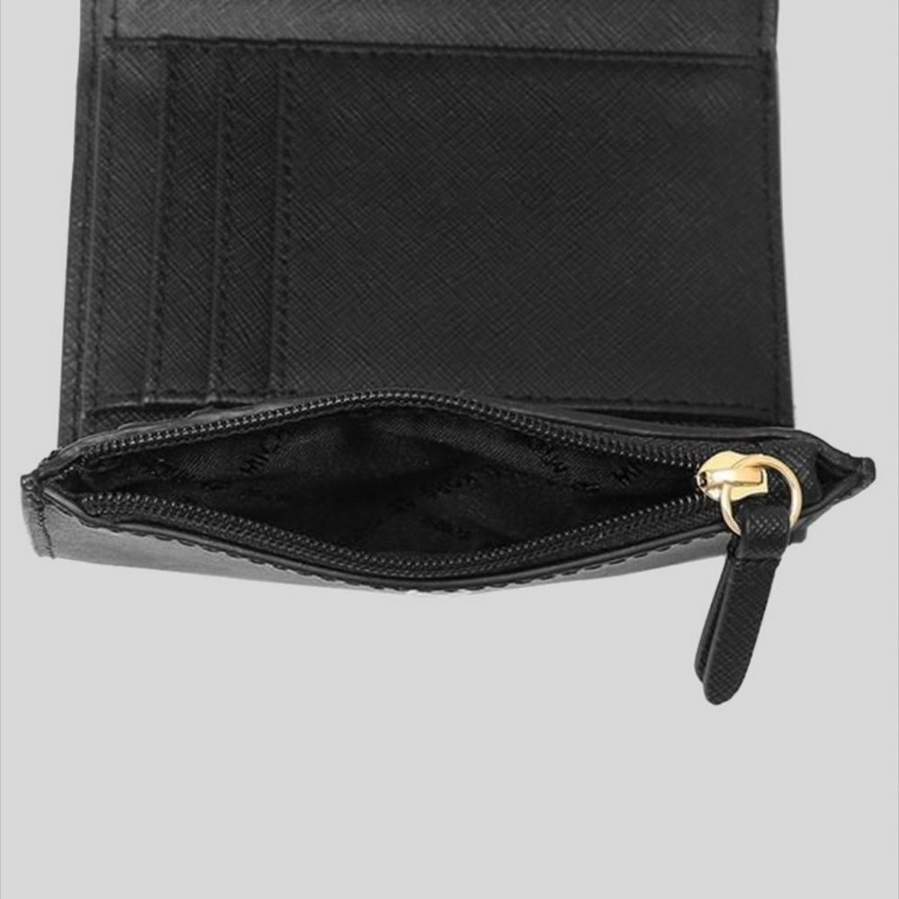 MICHAEL KORS JET SET TRAVEL MEDIUM FLAP BIFOLD WALLET BLACK - Picture 5 of 5